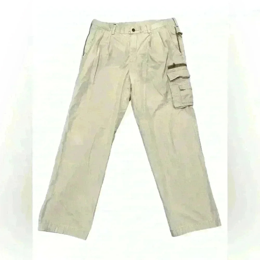 ORVIS Cargo Khaki Pants with Zipper Pockets Men’s Size 38